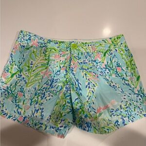 Lilly Pulitzer Women's Tropical Print Shorts - Blue, Green, and Pink